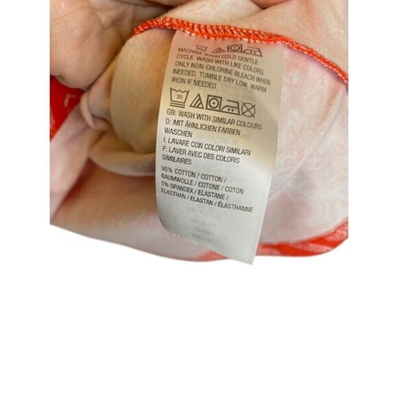 D & Co Denim & Co Womens Sleeveless Orange/White Size Small Front Detail - Picture 3 of 6